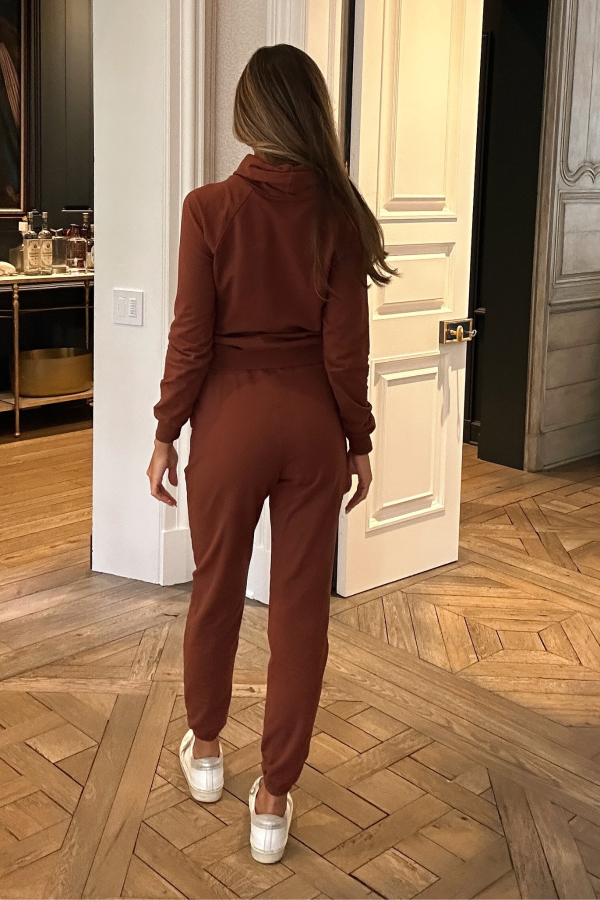 brown burgundy activewear high waist flare leggings with side slits 5 inch waistband  luxury atlanta cheetah sheen