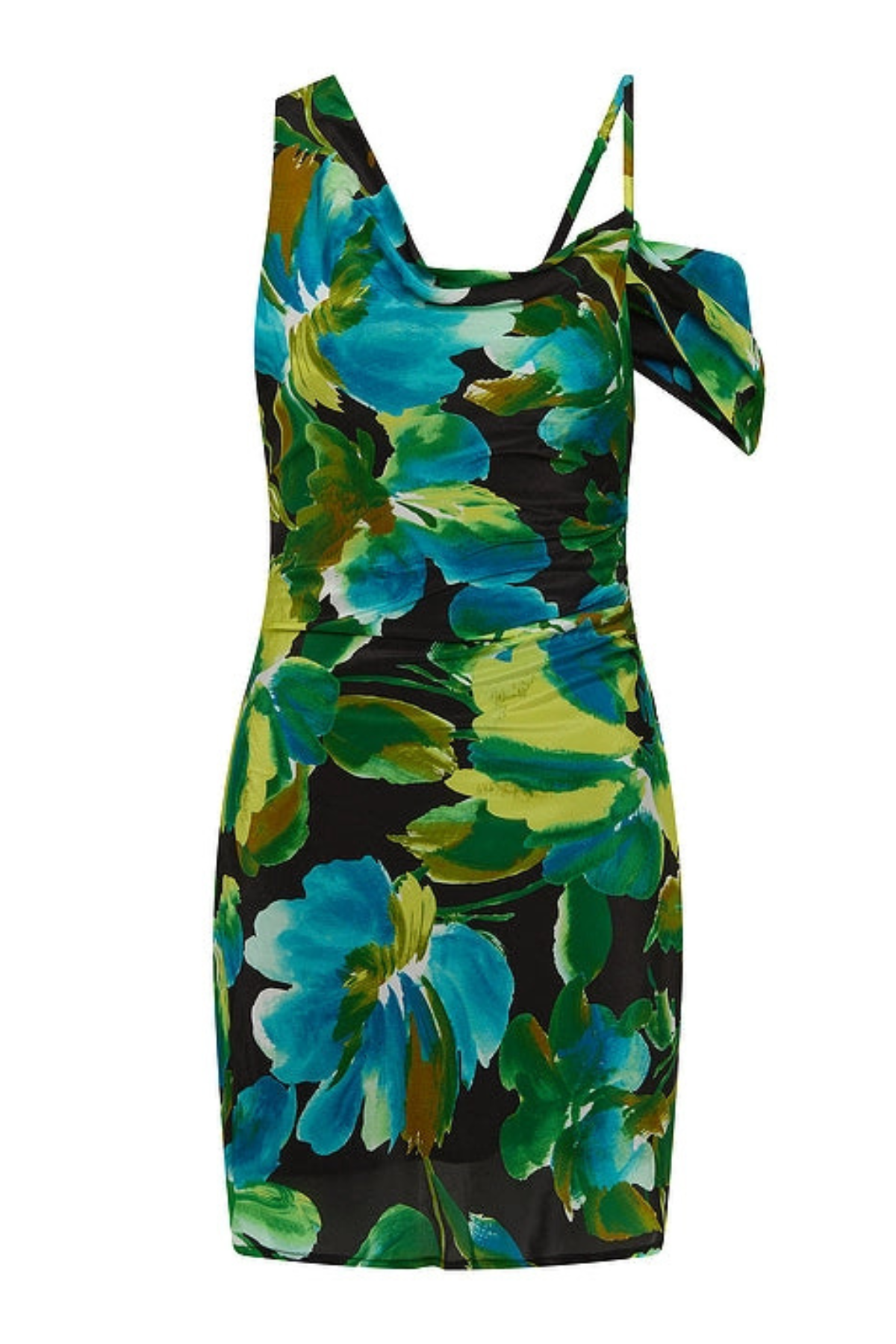 Tropicale Asymmetrical Black  Floral Dress