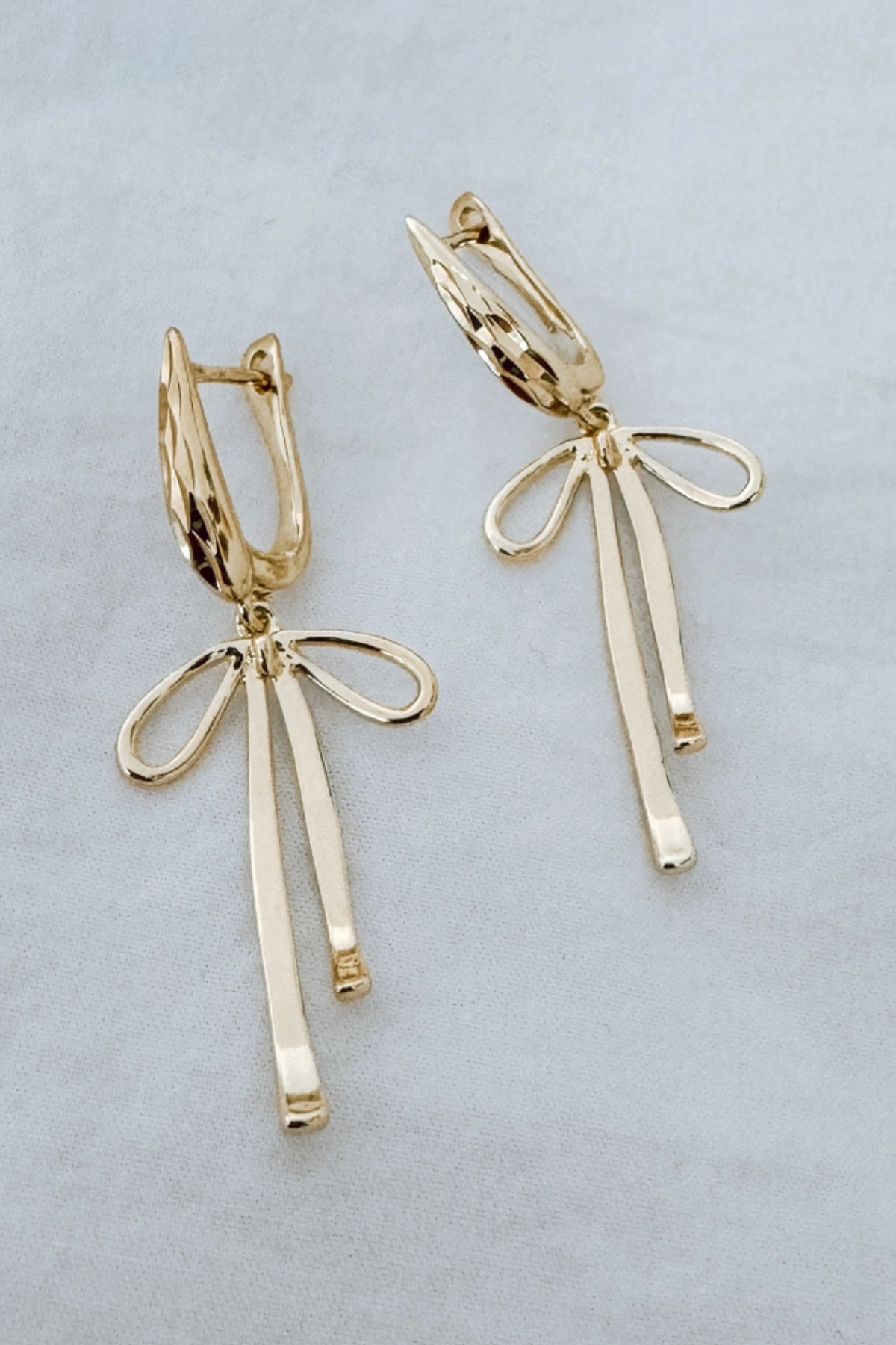 bow drop down earrings gold filled accessories 