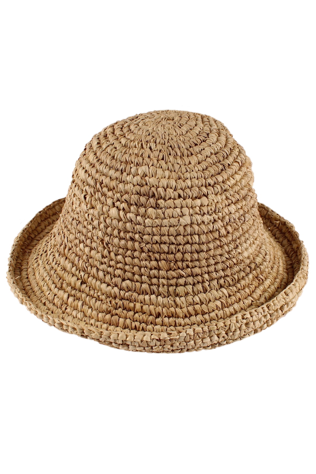 raffia crochetted bucket hat 